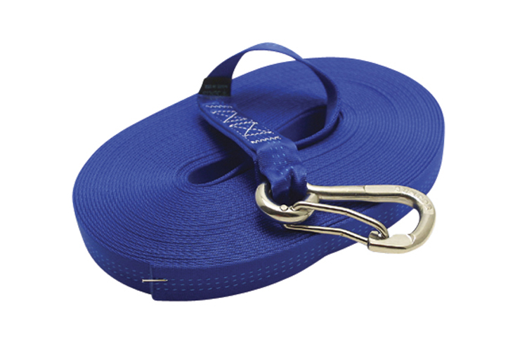 Single Jackline with Clip - Blue, nylon tubular webbing, stainless steel heavy duty harness clip, C0240-0035-H-B, C0240-0045-H-B, C0240-0055-H-B